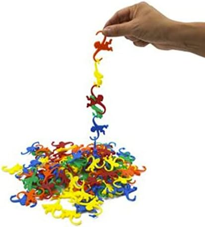 Mareta Bucket of Monkeys Classic Game, 100-pc Counting Games for Kids Ages 3+, Color Sorting, Linking, Motor Skills, Preschool Homeschool Learning Toys.