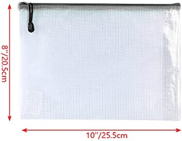 Oaimyy-8"x10"-18 Pcs-Plastic Mesh Zipper Pouch Document Folders Bag Zip File Bags for Office Supplies,Home,Travel Storages,Puzzle Board Games Storage-(Multicolor)
