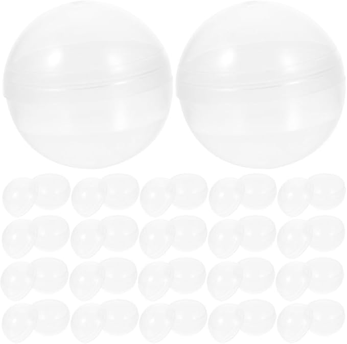 Luxshiny 50pcs Vending Machine Capsules 2.3 Inch Translucent Round Capsules Plastic Refillable Balls for Gumball Machines 60mm