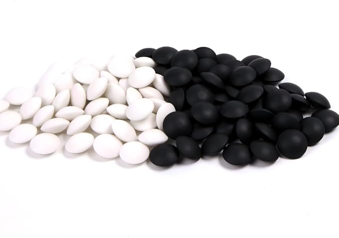 Double Convex Ceramic 11mm Go Game Stone Set 361pcs with Stone Bag and Go Board, 2 Players Board Game