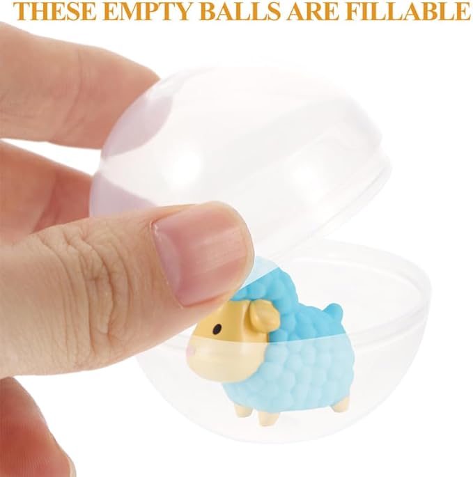 Luxshiny 50pcs Vending Machine Capsules 2.3 Inch Translucent Round Capsules Plastic Refillable Balls for Gumball Machines 60mm