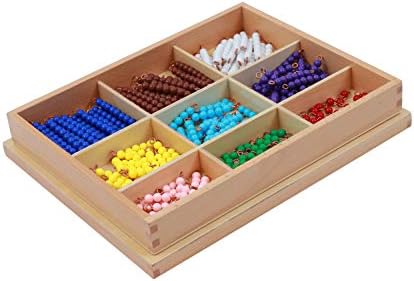Adena Montessori Counting Beads Checker Board Beads Math Games & Teaching Numbers Counting Toys