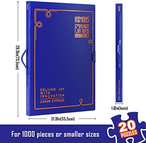 HXMARS Puzzle Storage Folder for 1000-Pieces: Large Capacity Jigsaw Puzzles Organizer Portable with 20 Pockets, Dustproof & Protective Puzzle Accessory