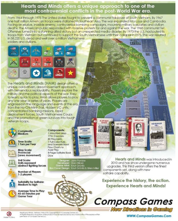 CPS: Hearts & Minds, The Vietnam War 1965-75, Boardgame, 3rd (2019) Edition