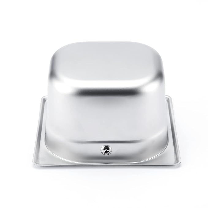 Ailelan Coffee Knock Box,Espresso Dump Bin,Coffee Bin,Stainless Steel Espresso Knock Box Built-in Container for Ground 6.3 x 6.89 x 3.7 inch (Square)