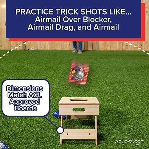 Play Platoon Cornhole Airmail Box- Folding Set of 2- Perfect for Practice- Bag Toss Training for Competitive Cornhole Players, Practice Your Airmail Shot Improve Skills, Board only, Bags not Included