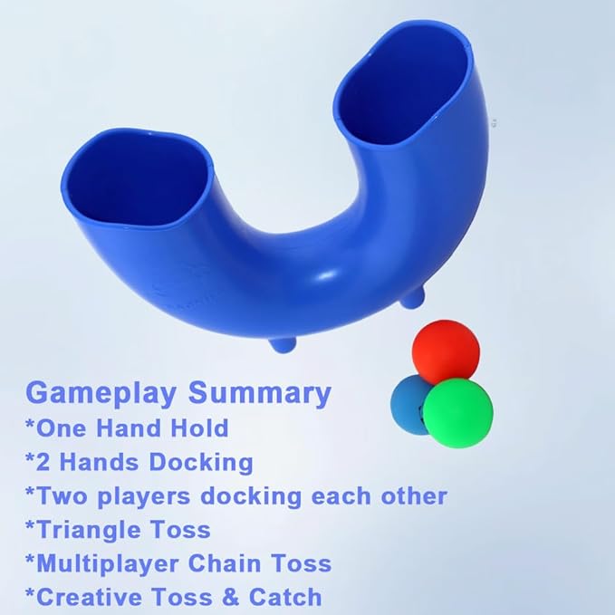 Boatman Throwing Skill Game Set with 3 Balls,Gifts for Teens and Adults Indoor & Outdoor Games, Fun Party Supplies, Cultivating Hands-on and Juggling Skills (Blue)