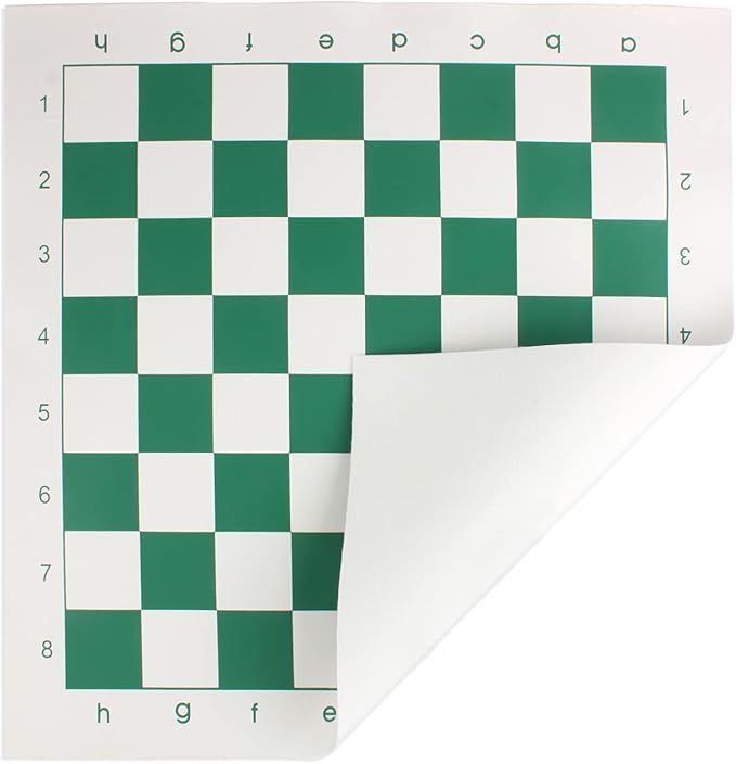 Andux Chess Game Set Chess Pieces and Rollable Board XQTZ-01 (Green,42x42cm)