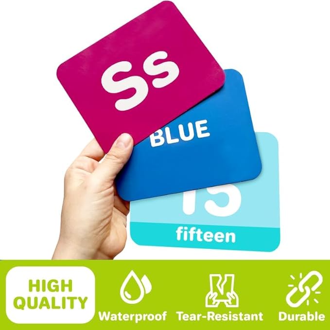 QUOKKA ABC Learning Flash Cards for Toddlers 1-3 Years - 120 Flashcards for Kids 2-4 in a Bag - Alphabet Numbers Letters Preschool Activities Ages 4-8 - Gift Speech Therapy Toys 1-3-5 yo