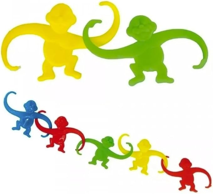 Mareta Bucket of Monkeys Classic Game, 100-pc Counting Games for Kids Ages 3+, Color Sorting, Linking, Motor Skills, Preschool Homeschool Learning Toys.