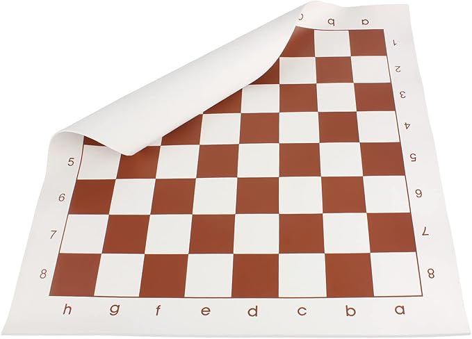 Andux Chess Game Set Chess Pieces and Rollable Board QPXQ-01 (Brown,42x42cm)