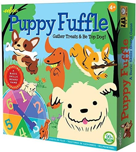 eeBoo: Puppy Fuffle Board Game, Develops Counting, Patience and Problem Solving Skills, A Basic Skills Board Game, Perfect for Ages 4 and up, for 2 to 4 Players