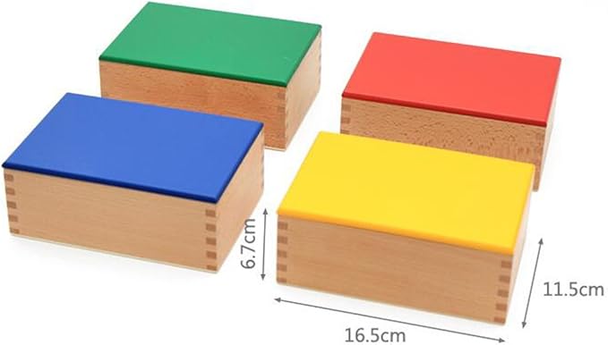 YHZAN Montessori Sensorial Material Knobless Cylinders Kids Wooden Toy (Set of 4) Early Development Tool for Toddlers Wooden Blocks