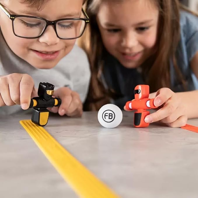 Fat Brain Toys Foosbots On The Go, 2 Player Games for Kids Toys, New Active Play Tabletop Trickshot Game for Ages 6 and Up