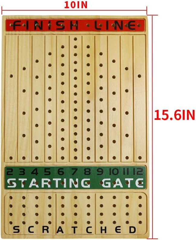 HOROW Metal Horse Racing Board Game Card Board Game Finish Line Luxury Edition Solid Wood Race Game Board 11 Batches of Metal Model Horses 2 Sets of Dice and 2 Boxes of Cards…