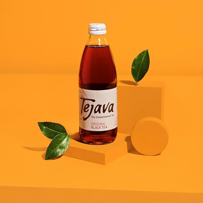 Tejava Original Unsweetened Black Iced Tea, 24 Pack, 12oz Glass Bottles, Non-GMO, Kosher, No Sugar or Sweeteners, No calories, No Preservatives, Brewed in Small Batches