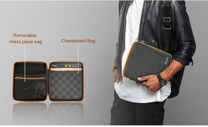 Go Ultimate Portable Travel Electronic Chessboard with Full Piece Recognition and Strong Magnetic Adhesion - Perfect Desk or Travel Size（Orange）…
