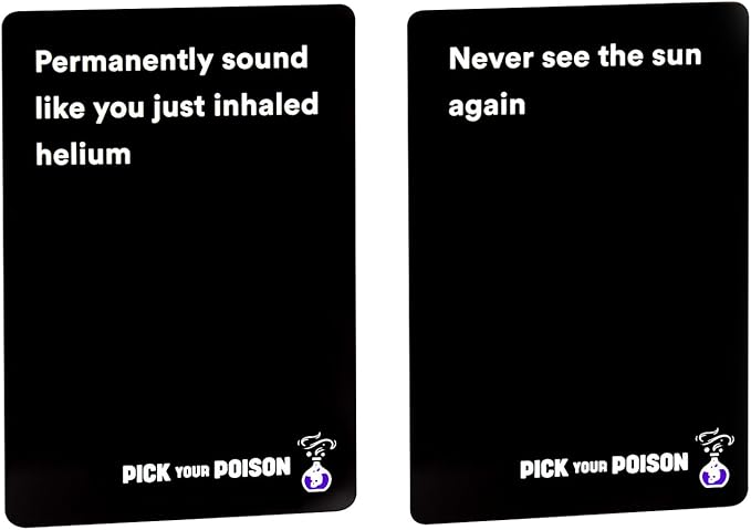 Pick Your Poison Party Game - The “What Would You Rather Do?” Family Card Game - for Kids, Tweens, Teens, College Students, Adults and Families, at Fun Parties and Board Games Night with Your Group