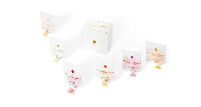 ISSEI Mochi Gummies Chewy Candy | Soft & Chewy | Award Winning | Gelatin-Free, Non-GMO, Kosher | Delicious Snack | 1.76 Oz (6 Pack, Rainbow Variety)