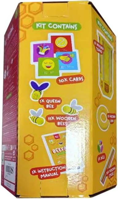 Nene Toys BeeFall, 4-in-1 Wooden Honey Bee Toy for Kids Ages 3-9 - Educational Game with Wooden Honeybee Hive, 12 Bees, Colorful Sticks, Dice & Cards - Fun Family Game for Cognitive Development