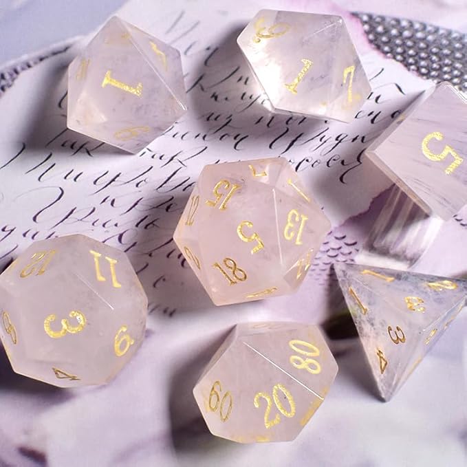 Pink Watermelon Stone DND Dice Sets Role Playing Game Dice for Dungeons and Dragons Role Playing Game Dice for MTG