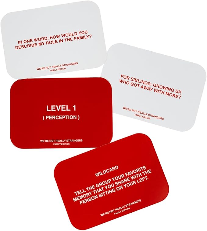 WE'RE NOT REALLY STRANGERS Family Edition Card Game - 150 Conversation Cards for Adults, Teens, and Families - for a Fun & Memorable Family Game Night, Ages 15+, 2-6 Players