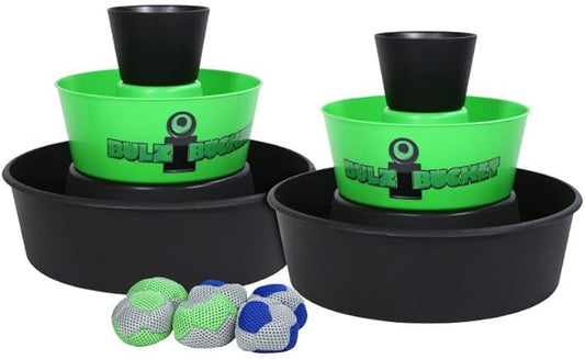 Yardgames BulziBucket - Pool Toys & Games, Beach & Yard Fun, Lightweight Cornhole Alternative, Floats on Water, Perfect for Camping, Tailgate, Family Outdoor Game Night (Green/Black)