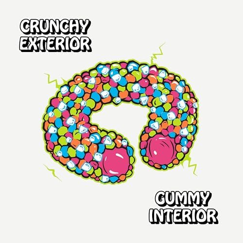 Rotten Sour Gummy Cruncheez - Low Sugar, Low Calorie, 5g Gut-Friendly Prebiotic Fiber, Gluten Free Candy, No Artificial Dyes - 5.3 oz Share Pack [4 Pack]