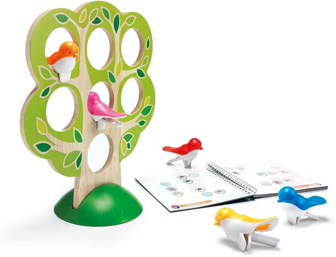 SmartGames 5 Little Birds Wooden Deduction Game for Ages 5 - Adult with 60 Challenges