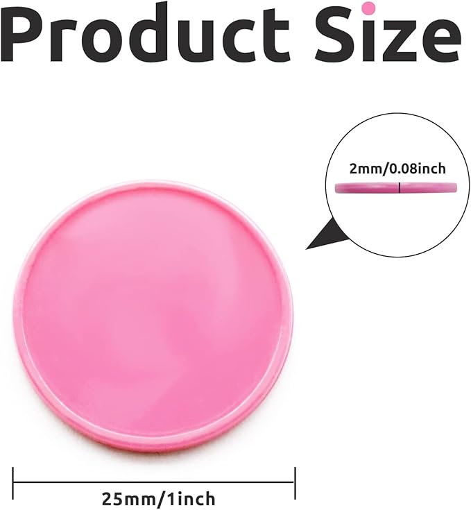 Set of 100 Opaque Plastic Learning Counters Mini Poker Chips Game Tokens with Storage Box (Pink, 1 Inch)