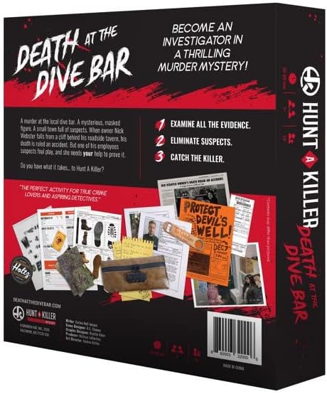 Hunt A Killer: Death At The Dive Bar, Solve a Murder at Old Scratch Tavern, Immersive Murder Mystery Game, Play Detective in Unsolved Mysteries, Great Gift For True Crime Fans, Designed for Ages 14+
