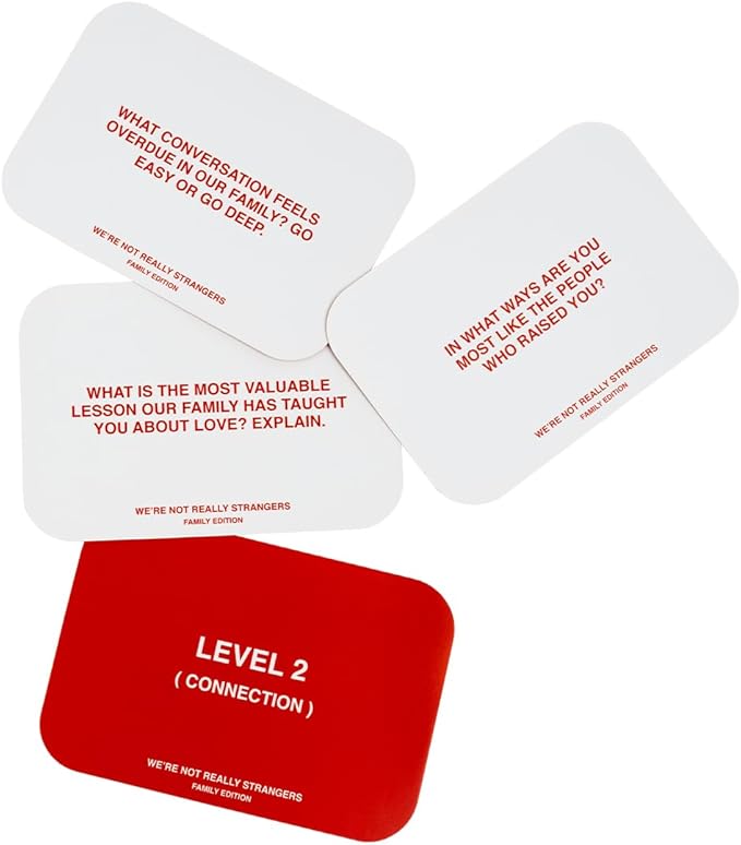 WE'RE NOT REALLY STRANGERS Family Edition Card Game - 150 Conversation Cards for Adults, Teens, and Families - for a Fun & Memorable Family Game Night, Ages 15+, 2-6 Players