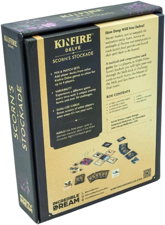 Kinfire Delve: Scorn's Stockade | Quick-to-Table Cooperative Dungeon-Crawling Card Game | Affordable, Streamlined Fantasy Adventure | Ages 14 and Up | Made