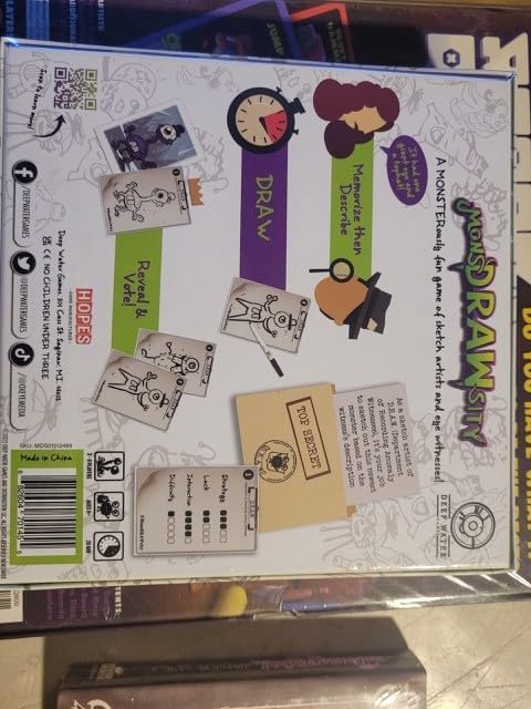 MonsDRAWsity, Drawing Party Game Based on Verbal Description, Take Turns Describing & Drawing a Bizarre Monster - Be The Player Whose Drawing Most Closely Matches, 8+, 3-8 Players