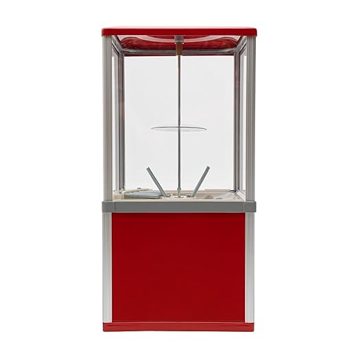 Candy Vending Machine Gumball Machine Large Load Capacity Gumball Bank for Game Stores and Retail Stores Vintage Style for 1.77-1.97inch Gadgets Height 20.87inch (Red)