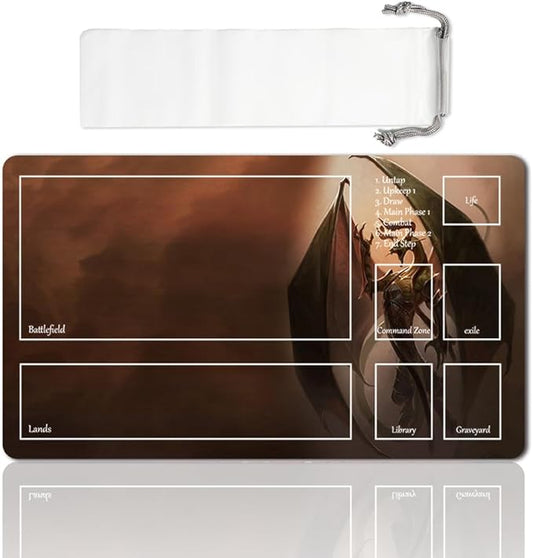 Board Game MTG Playmat Games Size 60X35 cm CCG Compatible for TCG RPG CCG Play mats (Nicol-Bolas-2-Zone)
