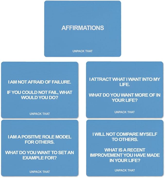 Affirmations Deck – Mindful Conversation Cards with Positive Messages | Self-Care Game for Families, Friends & Personal Growth