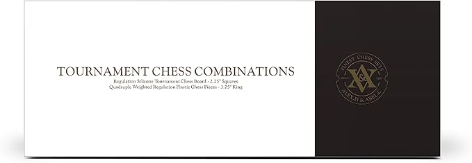 A&A Tournament Chess Set/ 20''x20'' Foldable Silicone Chess Board / 3.75'' King Height Plastic Quadruple Weighted Classic Staunton Pieces/Storage Bag for 6 Years Old - 2 Players