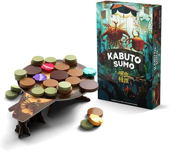 Kabuto Sumo: Bug Wrestling - Board Game - Dexterity Game - 2 to 4 Players - 15-20 Minutes Play Time
