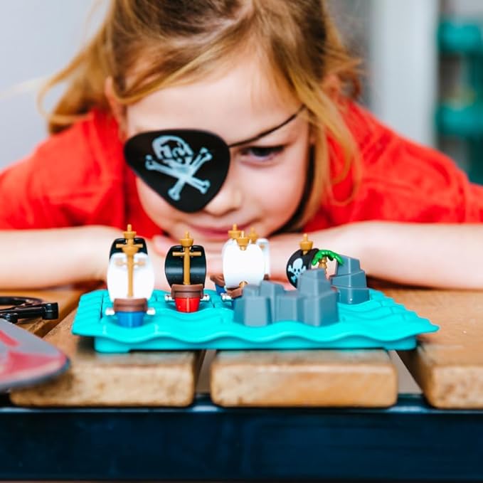 SmartGames Pirates Crossfire Board Game with 80 Challenges and 4 Playing Modes for Ages 7 - Adult