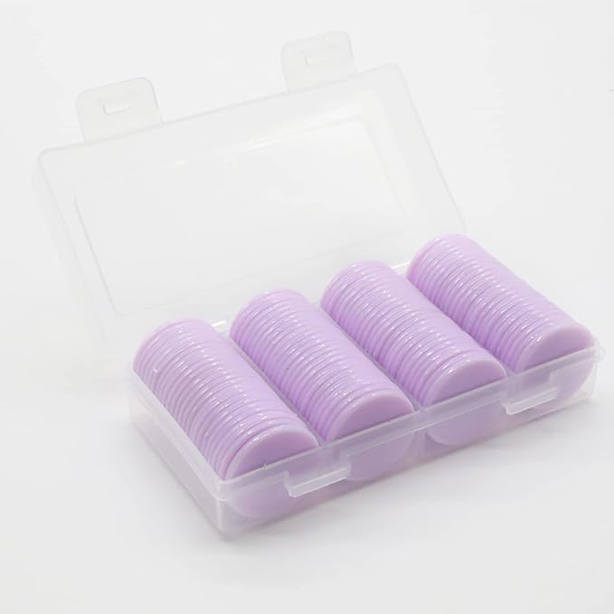 Set of 100 Opaque Plastic Learning Counters Mini Poker Chips Game Tokens with Storage Box (Thistle, 1.58 Inch)