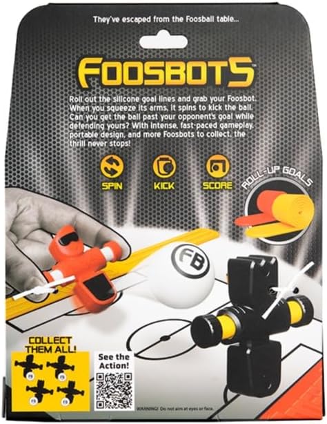 Fat Brain Toys Foosbots On The Go, 2 Player Games for Kids Toys, New Active Play Tabletop Trickshot Game for Ages 6 and Up