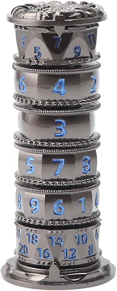 Pagoda Dice Spinner, 7 in 1 Metal Unique Roulette Dice for Sci-Fi, War, Crime Theme Tabletop Games