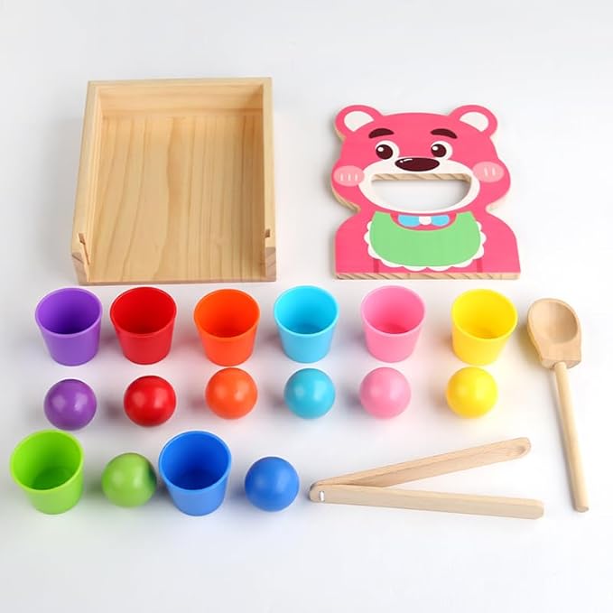 Wooden Feeding Toy for Toddlers - Pretend Food Game for Preschoolers, Play Food Set for Kids, Learning Resources Food Group Activities