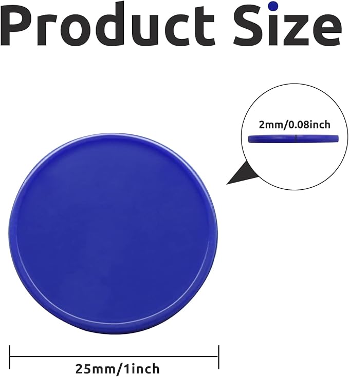 Set of 100 Opaque Plastic Learning Counters Mini Poker Chips Game Tokens with Storage Box (Blue, 1 Inch)