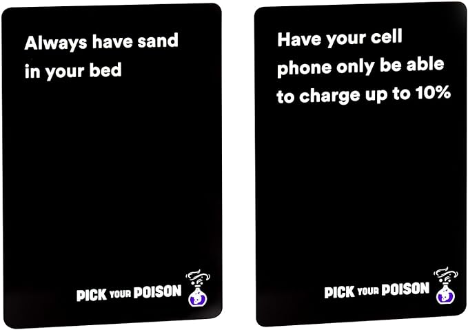 Pick Your Poison Party Game - The “What Would You Rather Do?” Family Card Game - for Kids, Tweens, Teens, College Students, Adults and Families, at Fun Parties and Board Games Night with Your Group