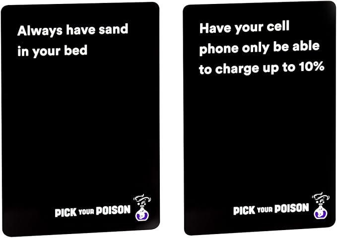 Pick Your Poison Party Game + Family Expansion Set - The “What Would You Rather Do?” Card Game for Kids, Teens, College Students, Adults, at Fun Parties and Board Games Night with Your Friends