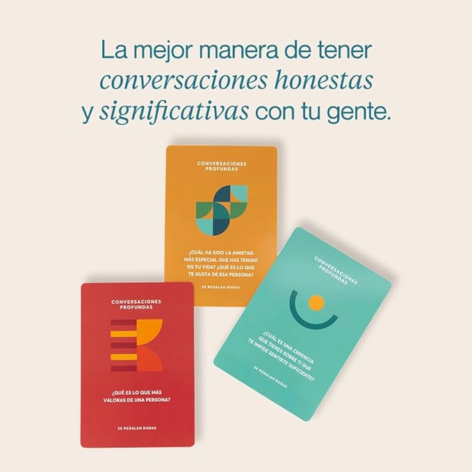 Conversaciones Profundas | Card Deck with Over 100 Questions | Perfect for Couples, Friends, and Family | Create Meaningful Connections | Strengthen Personal Bonds