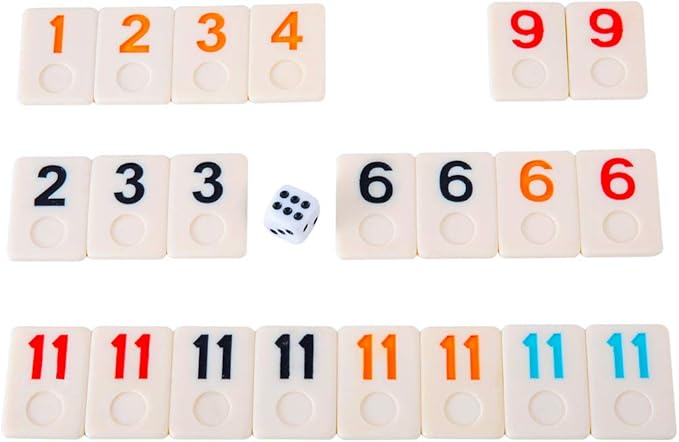 106 Tiles Rummy Game - Travel Games Rummy Board Game Rummy Set with Aluminum Case & 4 Anti-Skid Durable Trays
