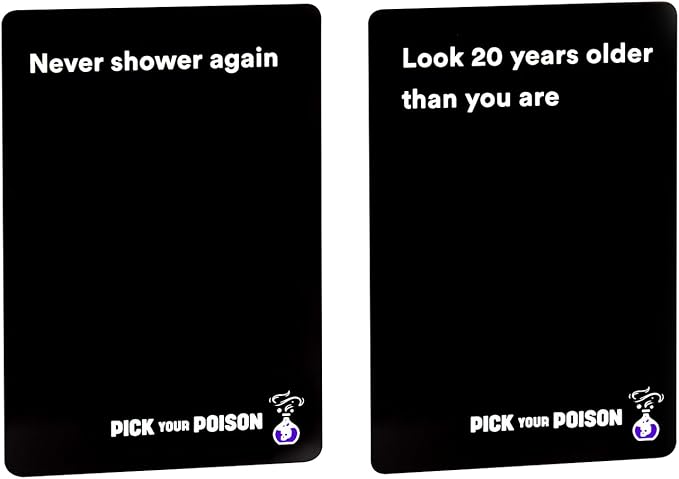 Pick Your Poison Party Game + Family Expansion Set - The “What Would You Rather Do?” Card Game for Kids, Teens, College Students, Adults, at Fun Parties and Board Games Night with Your Friends